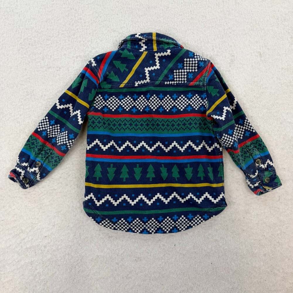 Hanna Andersson Button Down In French Terry Winter Solstice Size 3T - Picture 3 of 6